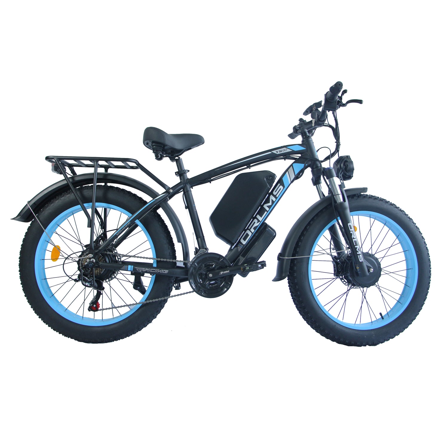 (USA Stock) ORLMS TS60 Peak 5000W 60V 25Ah Dual Motors 26*4” Fat Tire Electric Bike