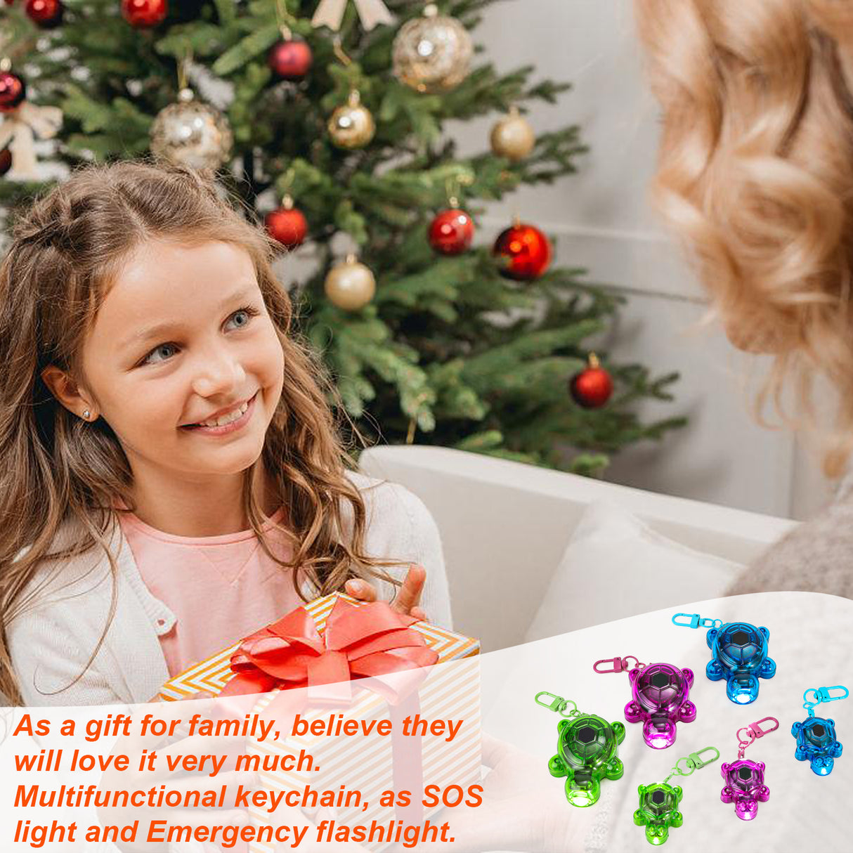 (USA Stock)3PCS Set Turtle Keychain Flashlights, LED & SOS Emergency Mini Flashlight Key Ring Handbag Bag Purse Keychains Set Animal Keychain Lights, Outdoor Adventures, Holiday Gift