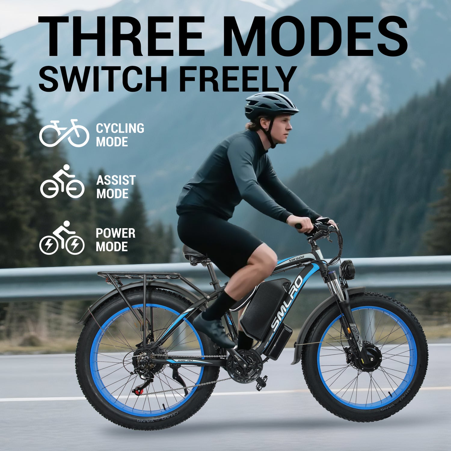 (USA Stock)SMLRO XDC600 Plus Dual Motors Electric Bike |  3000W 52V 30Ah | Hydralic Disc Brake