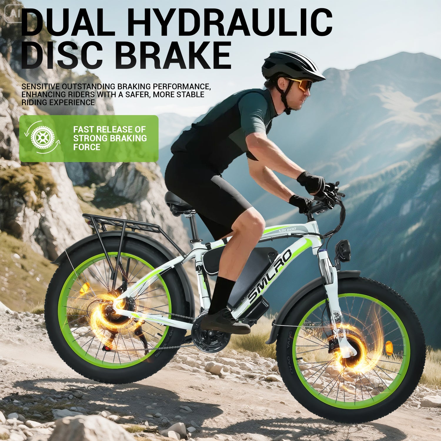 (USA Stock)SMLRO XDC600 Plus Dual Motors Electric Bike |  3000W 52V 30Ah | Hydralic Disc Brake