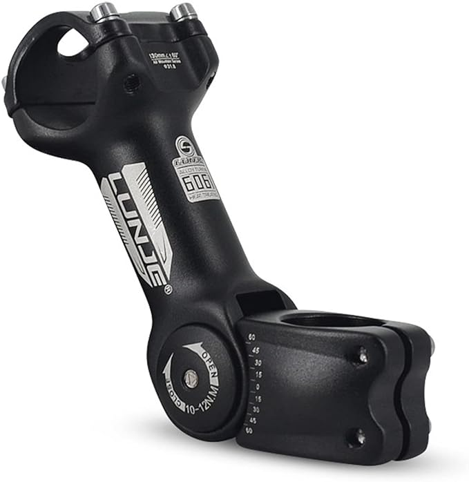 SMLRO 31.8 Ebike Stem Adjustable 0-60 Degree Bicycle Stem Handlebar Riser Extender for Road Bike, Mountain Bike (Only Fit 1.25"/31.8mm Handlebar)