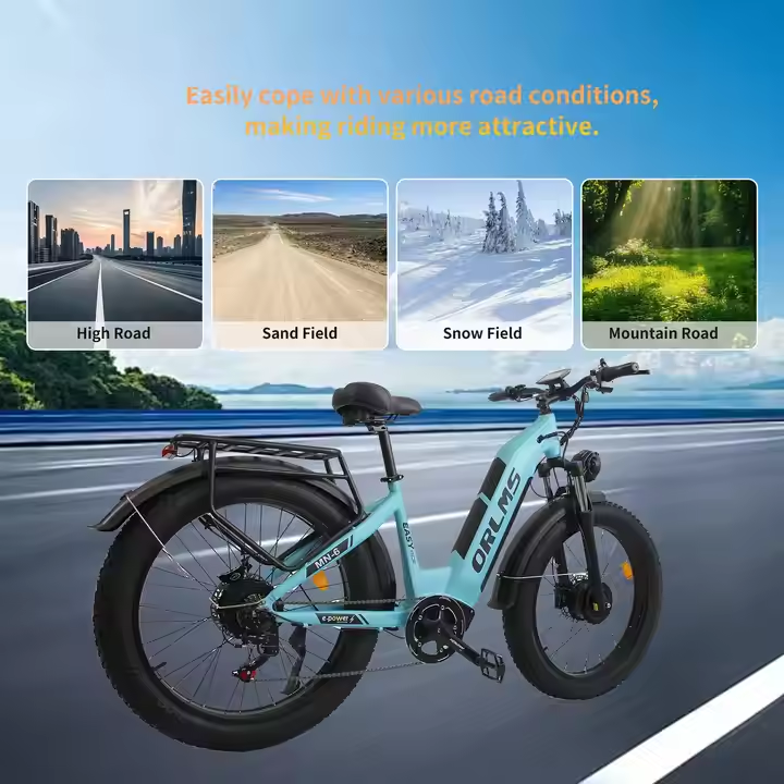 (USA Stock) ORLMS MN-6 26*4 Fat Tire 52V 23AH 3000W Dual Motors Hydraulic Brake Electric Bike