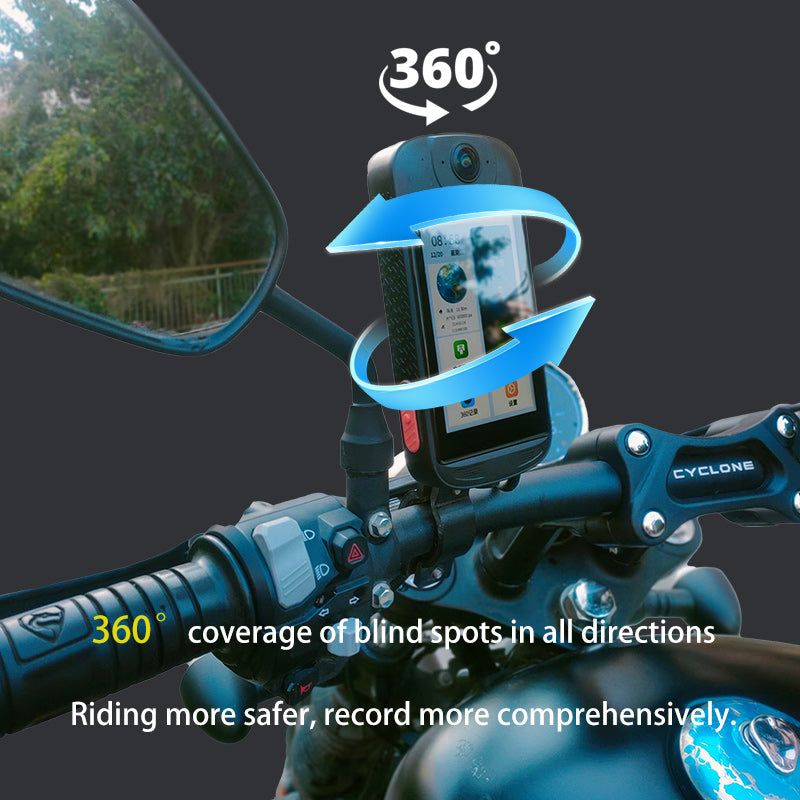 SMLRO GOU10 – 4K Action Dash Camera for E-Bike & Moto | 360° Triple-View, GPS, Night Vision, Tilt & Parking Monitor