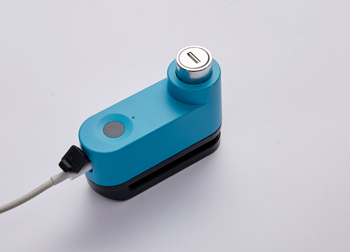 Bike Fingerprint Alarm Dic Lock | USB Rechargeable | 120dB Alarm | IP65 Waterproof