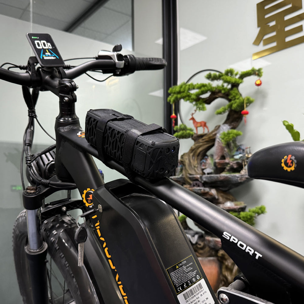 Bluetooth 5.1 Electric Bike Speakers with Solar Charging Lights - Super Loud, Portable, Ideal for Camping & Emergencies
