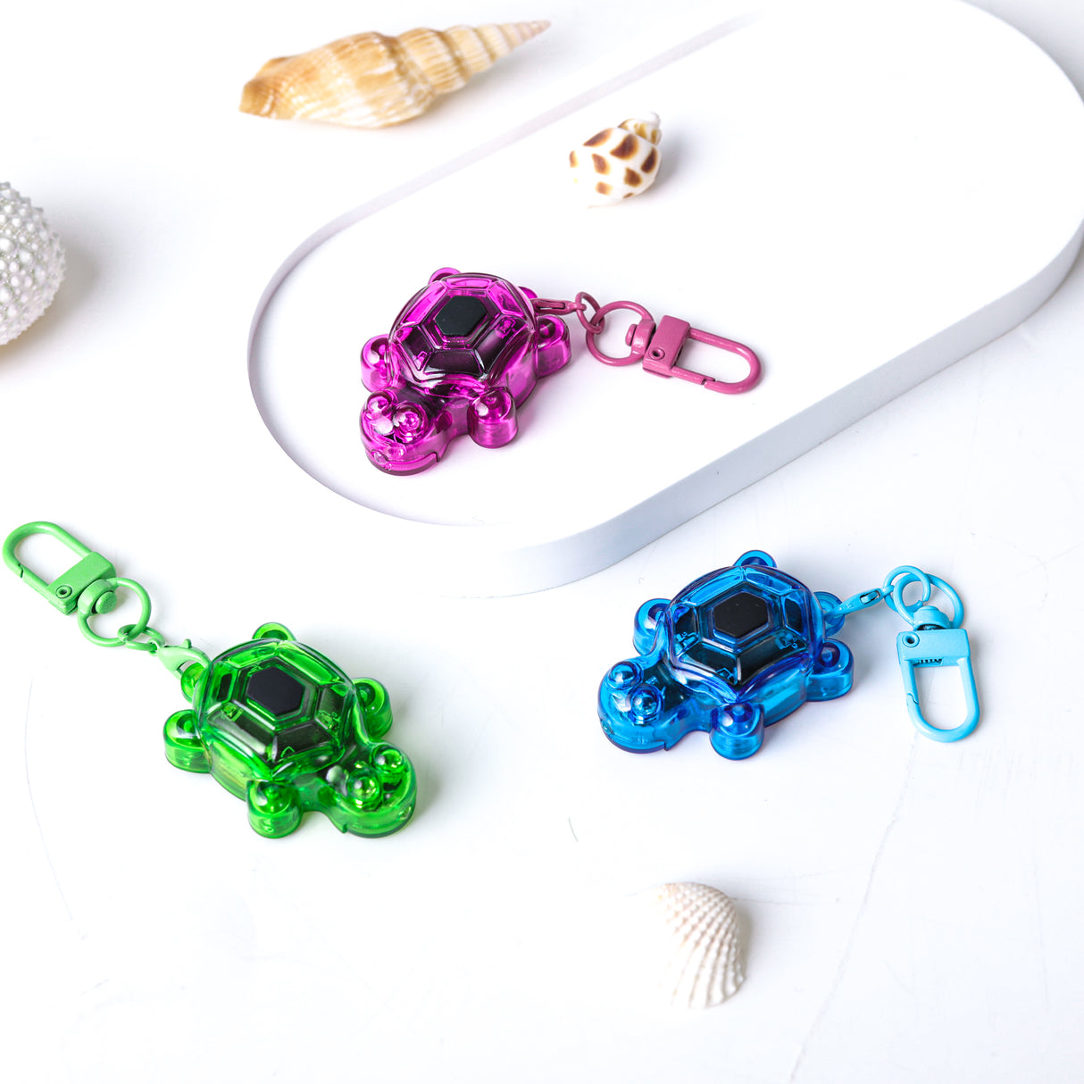 (USA Stock)3PCS Set Turtle Keychain Flashlights, LED & SOS Emergency Mini Flashlight Key Ring Handbag Bag Purse Keychains Set Animal Keychain Lights, Outdoor Adventures, Holiday Gift