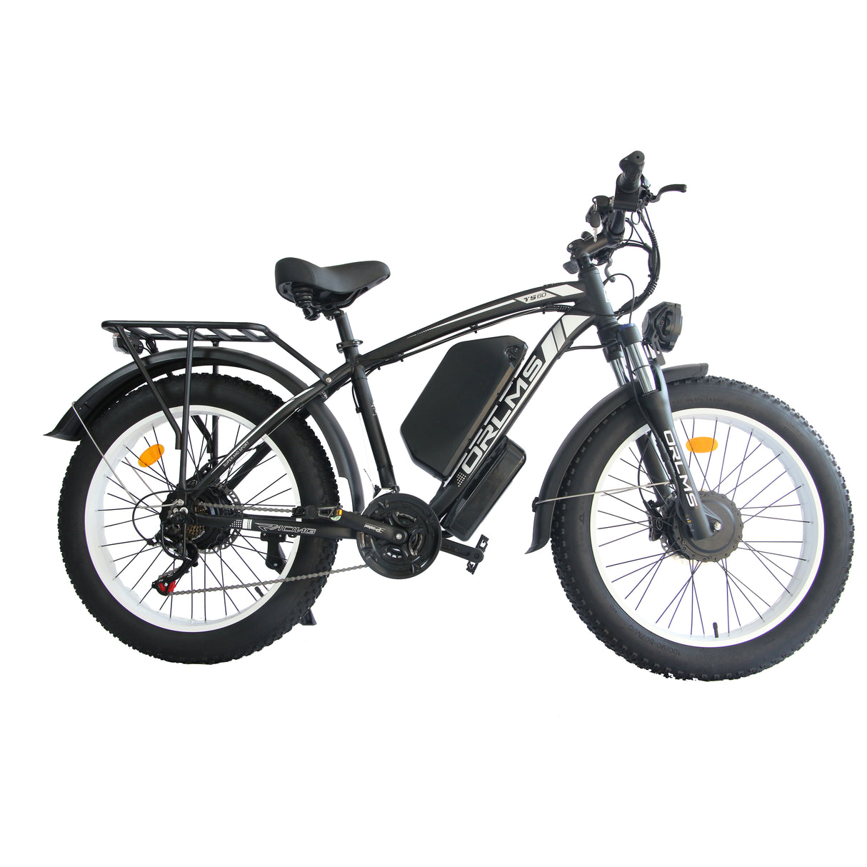 (USA Stock) ORLMS TS60 Peak 5000W 60V 25Ah Dual Motors 26*4” Fat Tire Electric Bike
