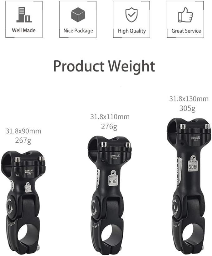 SMLRO 31.8 Ebike Stem Adjustable 0-60 Degree Bicycle Stem Handlebar Riser Extender for Road Bike, Mountain Bike (Only Fit 1.25"/31.8mm Handlebar)