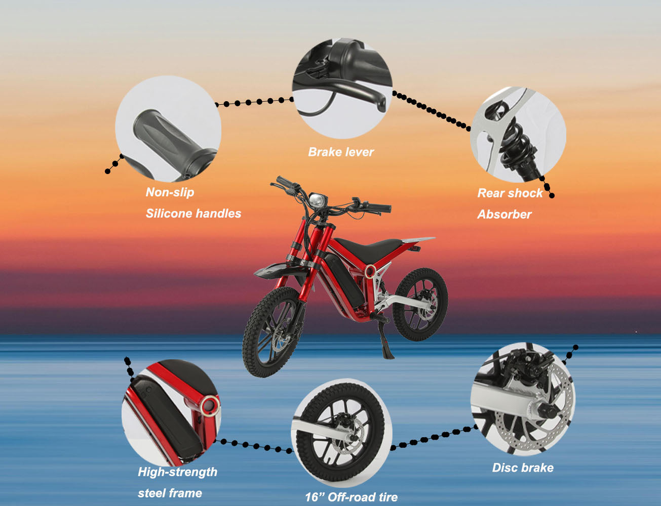 (Ship from China) KDX350 Kids Electric Dirt Bike