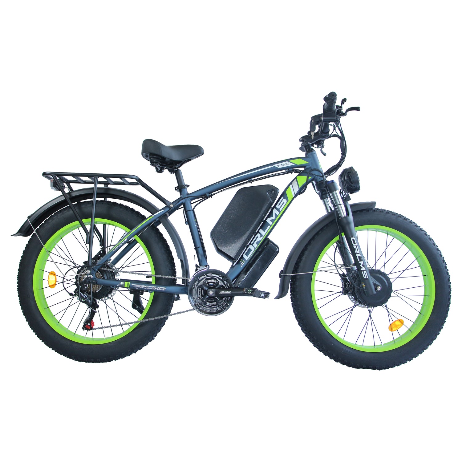 (USA Stock) ORLMS TS60 Peak 5000W 60V 25Ah Dual Motors 26*4” Fat Tire Electric Bike