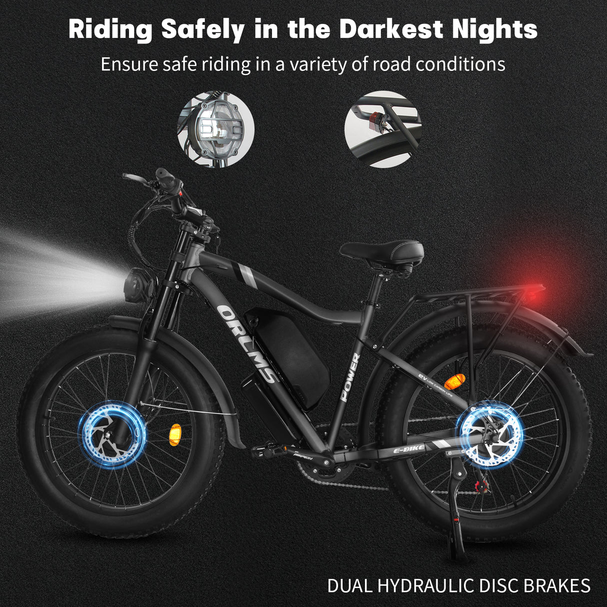 (USA Direct) MX500 Dual Motor E-Bike | 2000W 52V 25Ah | 24" Fat Tire Off-Road Electric Bike