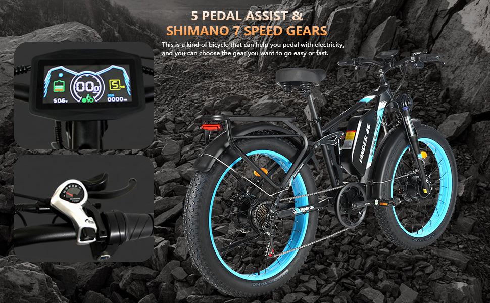 (EU Stock) FINDER 26 Dual Motors 2000W 52V 25AH Electric Bike