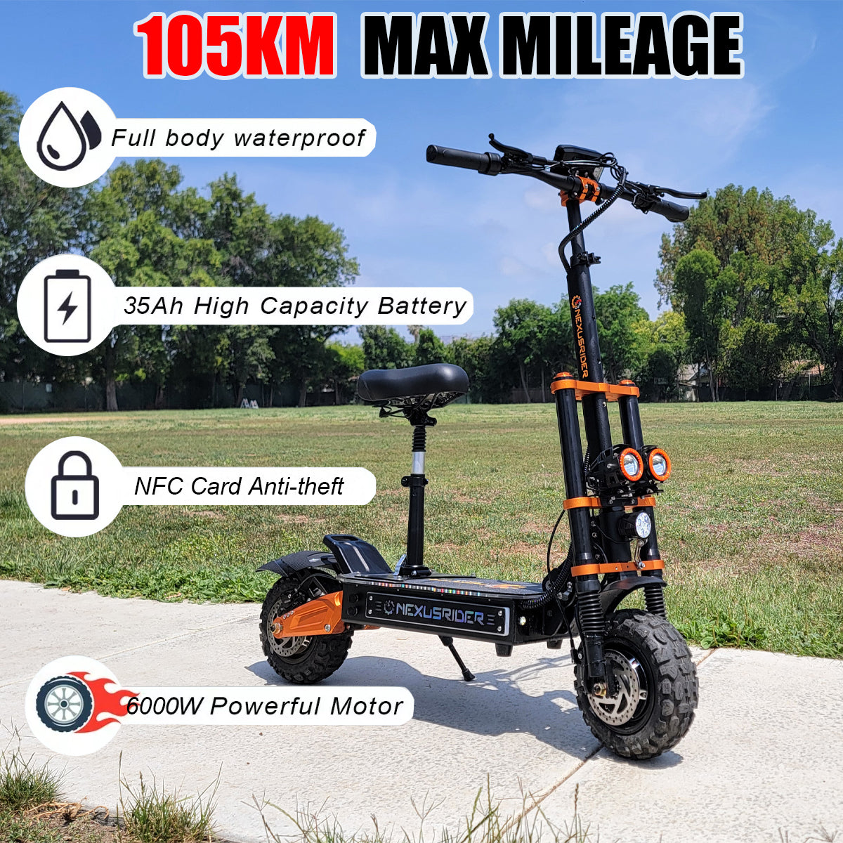 (USA Stock) NexusRider Tank500 6000W Electric Scooter