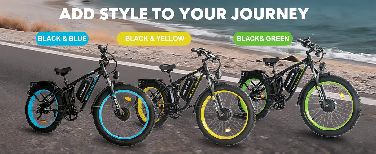 (USA Stock) FINDER 26 Dual Motors 2000W 60V 25AH Electric Bike