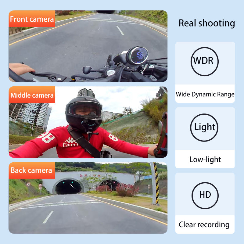 SMLRO GOU10 – 4K Action Dash Camera for E-Bike & Moto | 360° Triple-View, GPS, Night Vision, Tilt & Parking Monitor