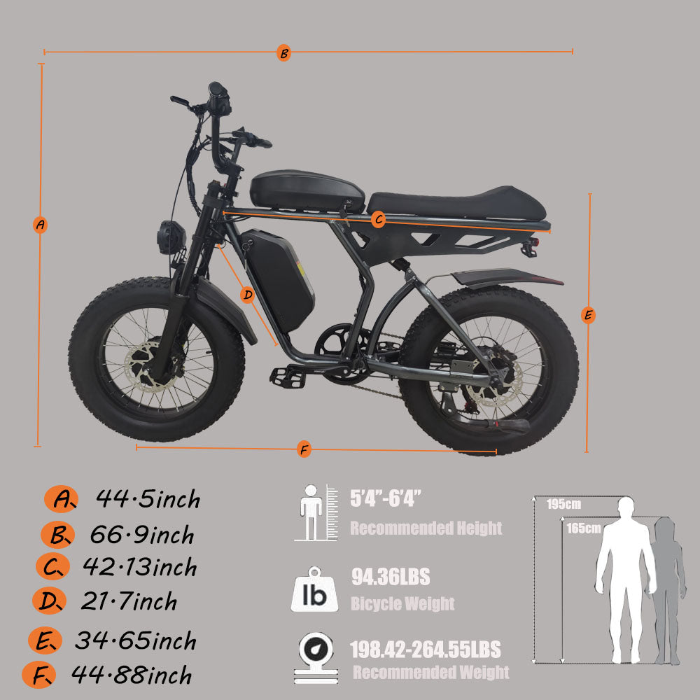 (USA Stock)SMLRO U8 PLUS Dual Motor & Dual Battery 20*4 Inch Tires Electric Bike With Motor Switch| 2000W(Peak 3000W) 48V 19.2Ah & 21Ah|Hydralic Disc Brake