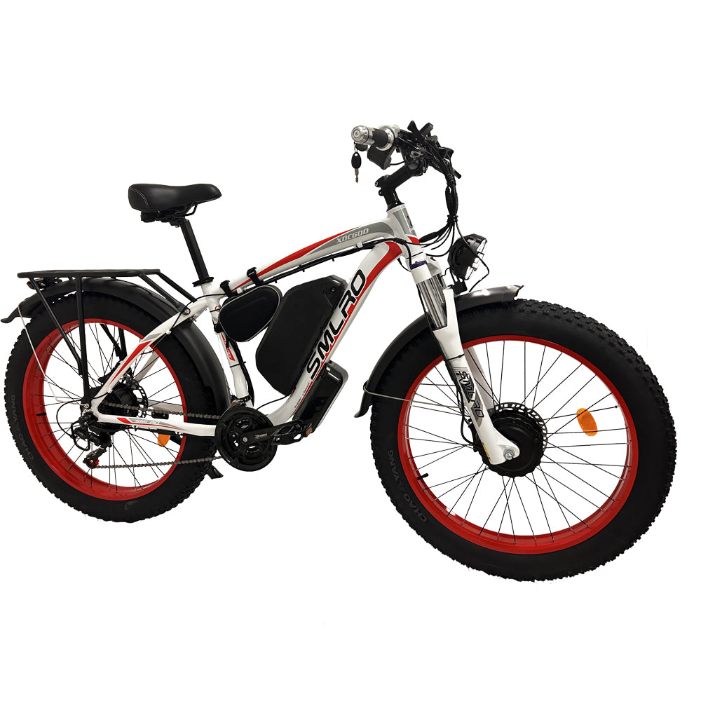 (Ship from China)SMLRO XDC600 Plus Dual Motors Electric Bike |  2000W 22.4AH| Hydralic Disc Brake | Red White