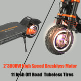 NexusRider Tank500 2025 NEWEST Electric Scooter High Power Dual Drive 6000W Motor, 53 MPH, 65 Mile Long Range Heavy Duty Electric Scooter, 11 Inch Tubeless Tire Road Tires Electric Scooter with Detachable Seat for Adults