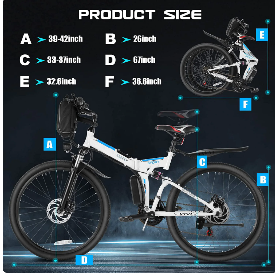 (Ship from China)SMLRO MX300 Foldable Single Drive Mountain & City Electric Bike-Hydralic Disc Brake