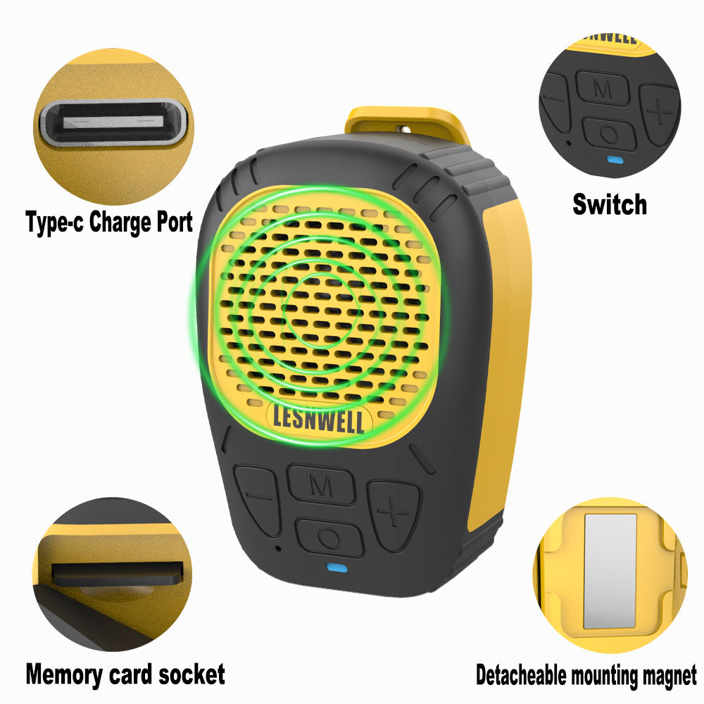 Magnetic for SMLRO Ebike Wearable Outdoor Speaker, Clip-On Wireless Jobsite Pro Water-Resistant Portable Speaker Magnetic, Built-in Mic for Hands-Free Music/Calls, Outdoor Speaker