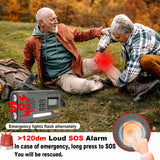 (USA Stock)2000mAh/7400mWh Solar Emergency Radio, AM/FM/NOAA Weather Radio, Hand Crank Radio Flashlight Cell Phone Charger & Night Light for Home Supplies, with Digital Display & Battery Compartment, SOS Alarm