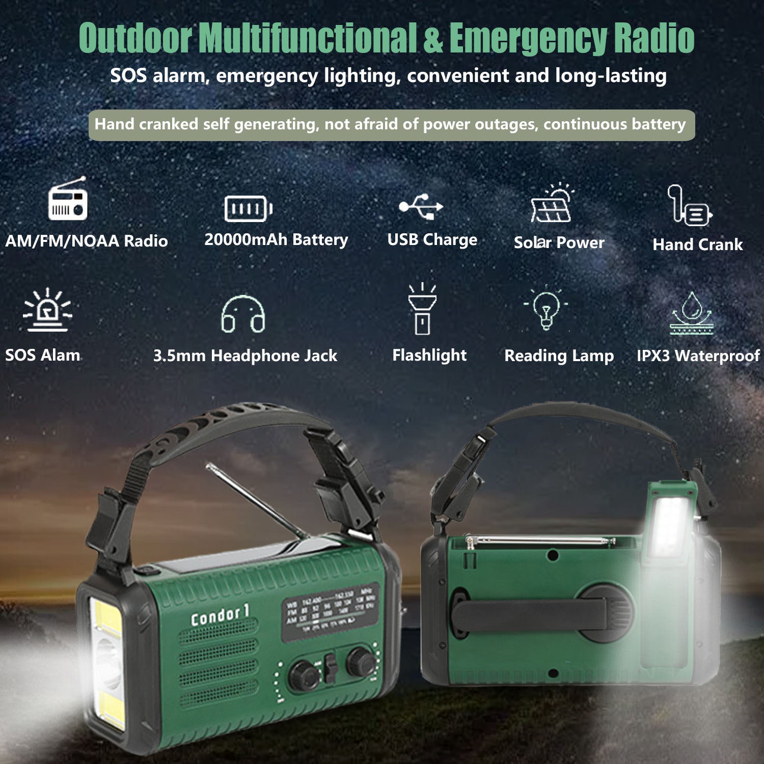 Nuclear Survival Kit Leaton Emergency Radio NOAA Weather Alert