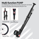 DNM DNM PM-1613 High Pressure 300 PSI(20 BAR) Max Front Fork & Rear Shock Suspension Portable Mini Pump with Air Bleed Button