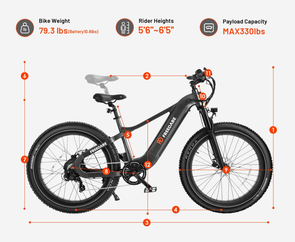 (EU Stock) Freedare Saiga 750W Bafang Motor 48V 20AH SamSung Battery APP Control Ebike