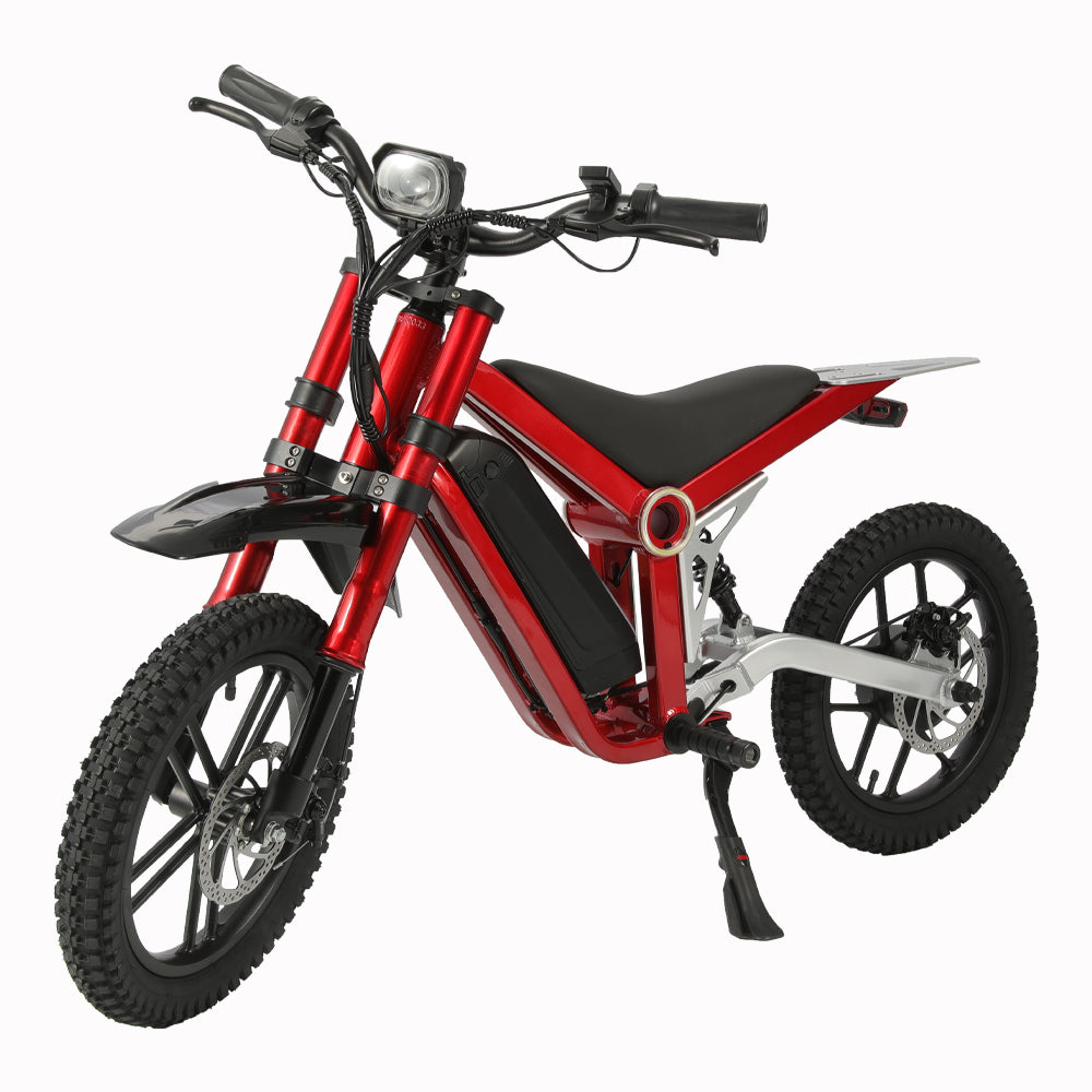 (Ship from China) 36V Electric Dirt Bike for Kids Aged 5-16, 350W Disc Brake Electric Motorcycle Ebike, Maxium Speed 22mph, 3 Speed Settings, Safe Disc Brakes, 16IN Off-Road Tires