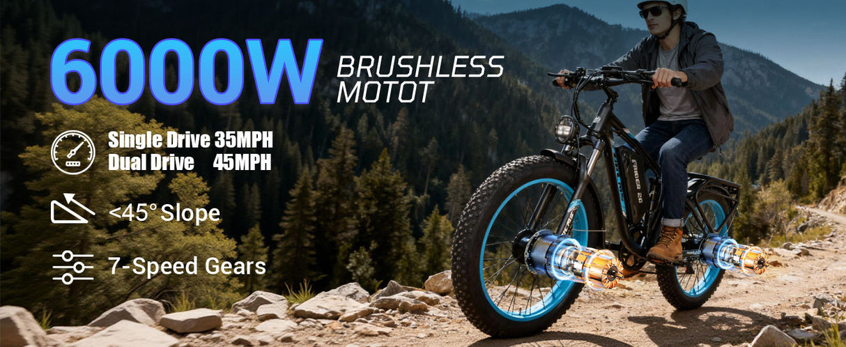 (USA Stock) FINDER 26 Dual Motors 2000W 60V 25AH Electric Bike