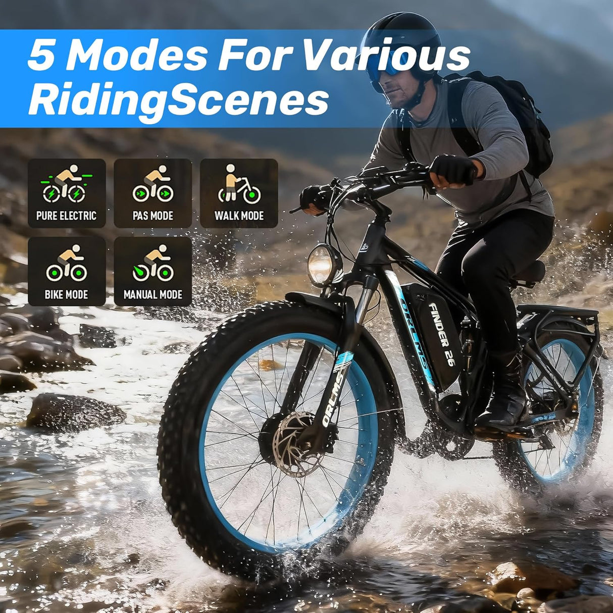 (USA Stock) FINDER 26 Dual Motors 2000W 60V 25AH Electric Bike