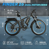 (USA Stock) FINDER 26 Dual Motors 2000W 60V 25AH Electric Bike