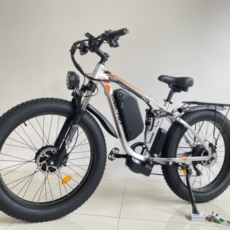 v3 plus silver-orange ebike