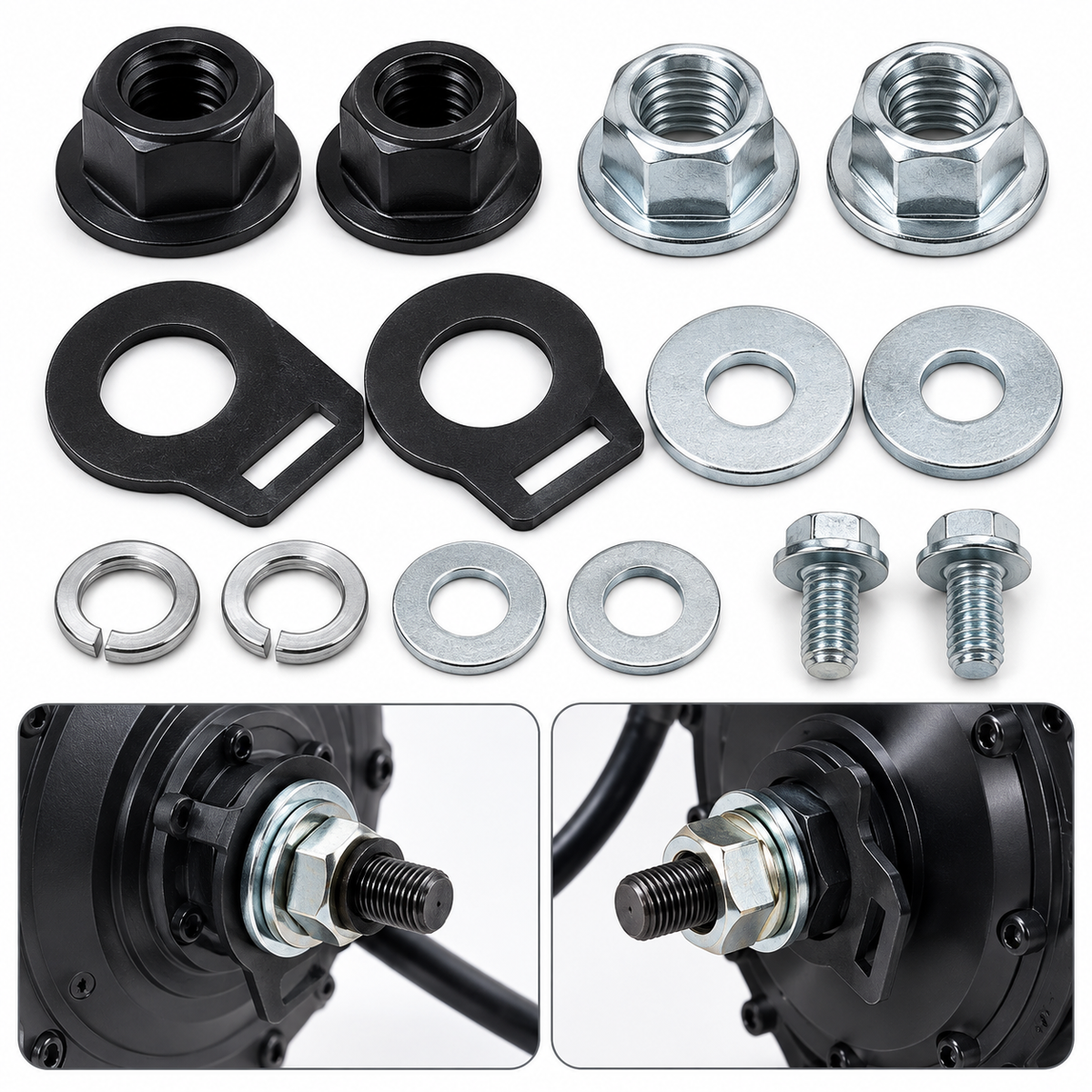 E-Bike Hub Motor Mounting Hardware Kit – Nuts, Washers & Fasteners