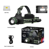 Rechargeable LED Headlamp for Camping and Cycling - 6000K Bright Light, 5 Modes, Waterproof, Lightweight Design