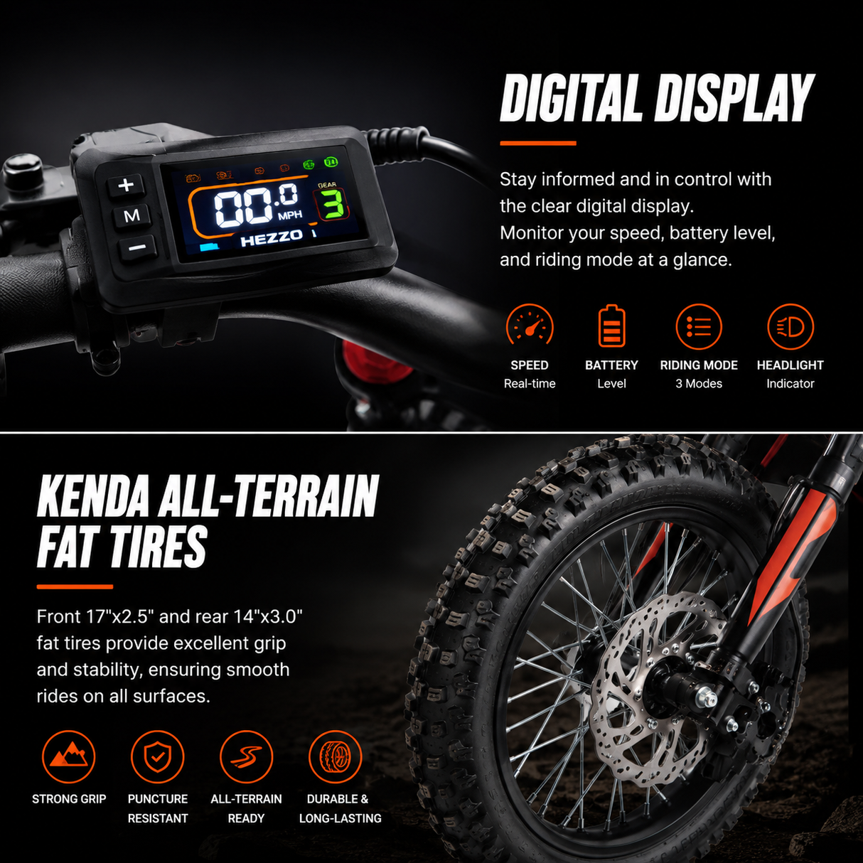 HEZZO D3 PRO Electric Dirt Bike for Teens
