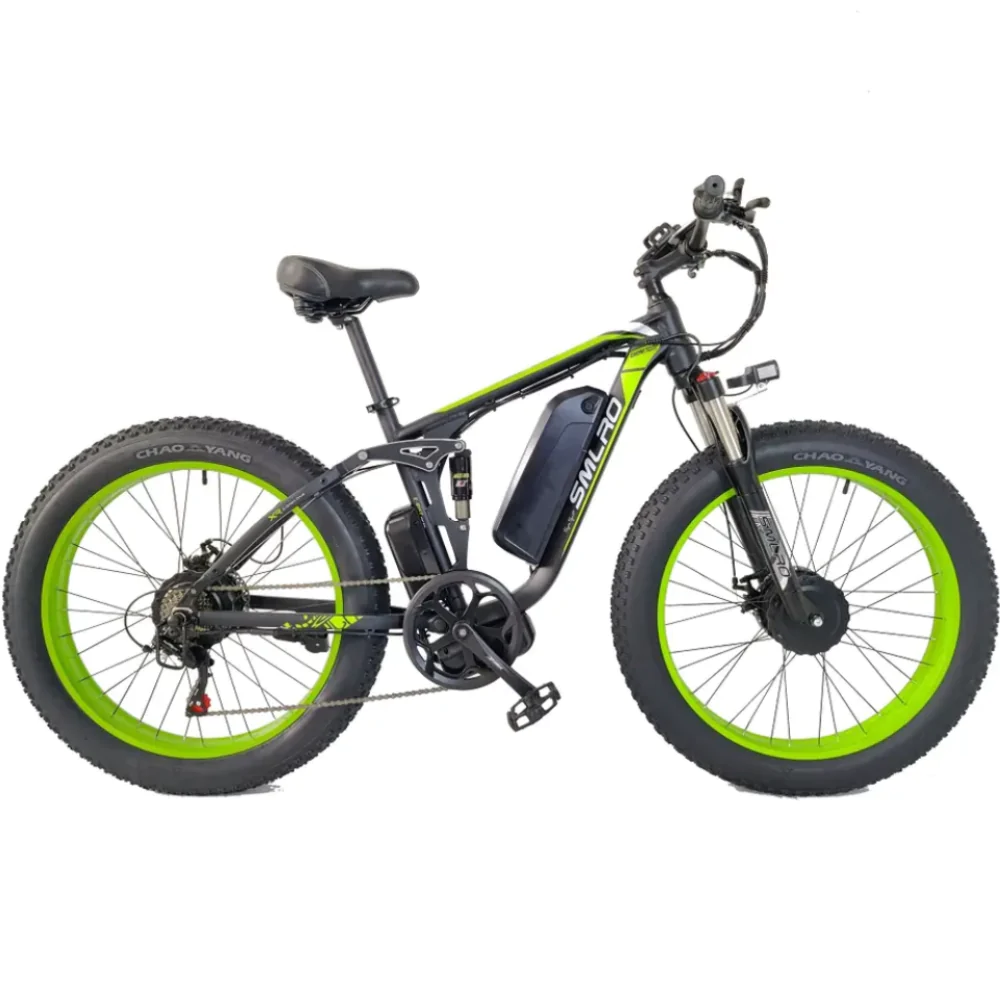 (Ship from China) SMLRO V3 PLUS Dual Motors Electric Bike | 2000W 48V 22.4AH | Hydralic Disc Brake | Green